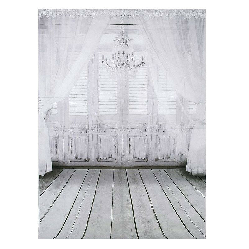 3x5FT White Wood Wall Window Floor Backdrop Photography Prop Photo Background