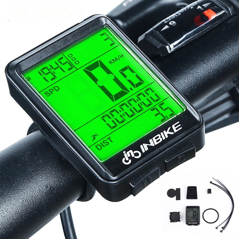 INBIKE Bicycle Computer Backlight Wireless Waterproof MTB Bike Cycling Odometer Stopwatch Speedometer Watch LED Digital