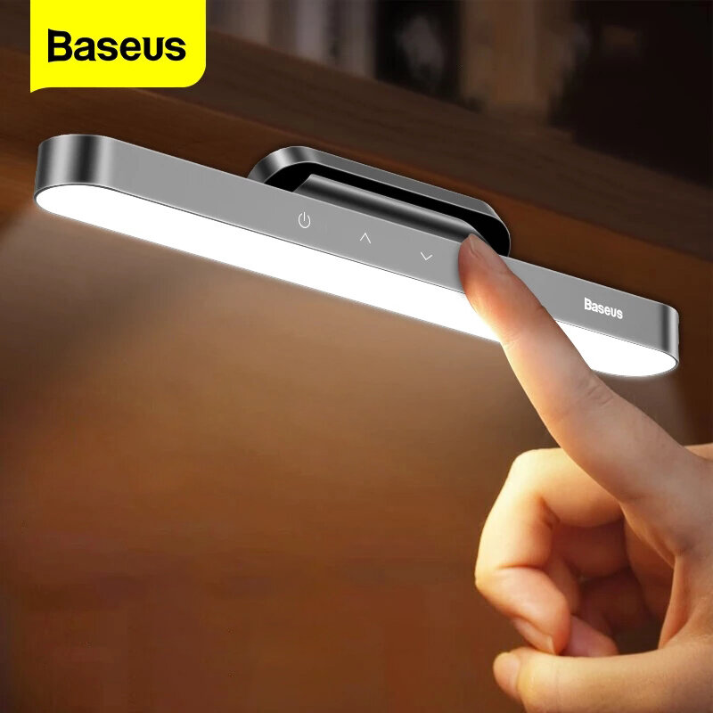 Baseus LED مصباح طاولة مكتب مغناطيسي معلق لاسلكي لمس Night ضوء للدراسة مصباح القراءة