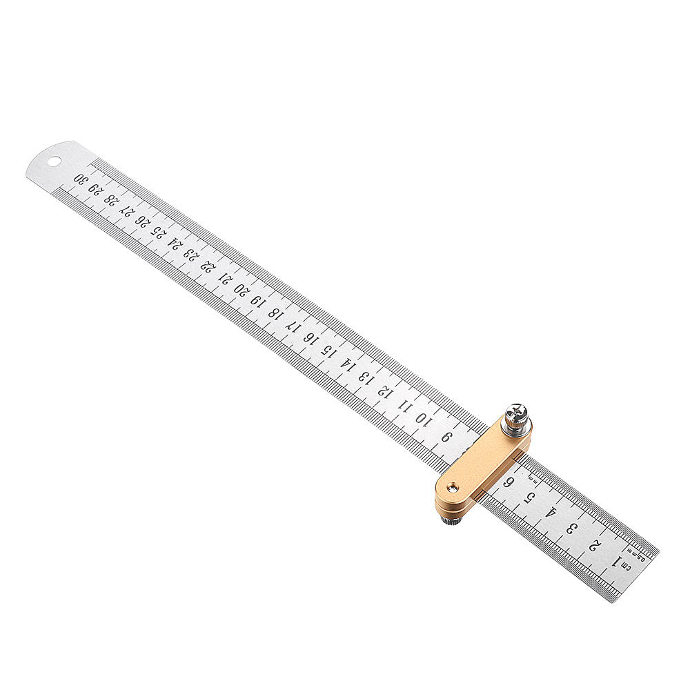 

Woodworking Metric and Inch Parallel Line Scribe Ruler Positioning Measuring Ruler 300mm Precision Marking T-Ruler Woodw