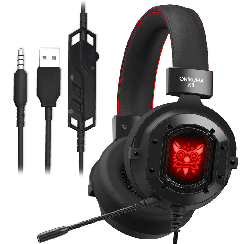

ONIKUMA K3 Gaming Headphone RGB Light Noise-canceling Wired Headset for PS4 PC Computer Mac Laptop