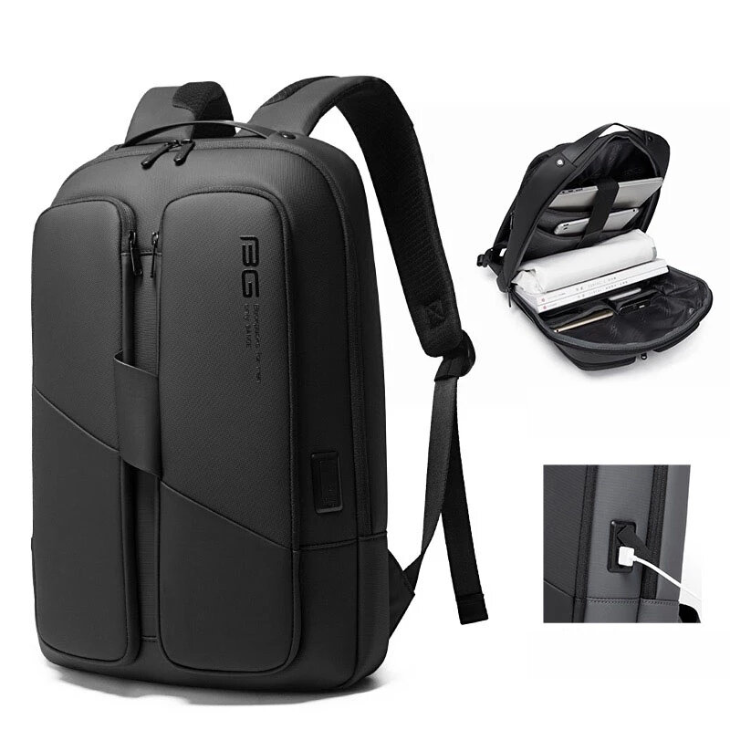 حقيبة ظهر للكمبيوتر المحمول من BANGE Men Anti Theft Waterproof 15.6 بوصة ، حقيبة عمل يومية للمدرسة والعمل للسفر في الهواء الطلق.