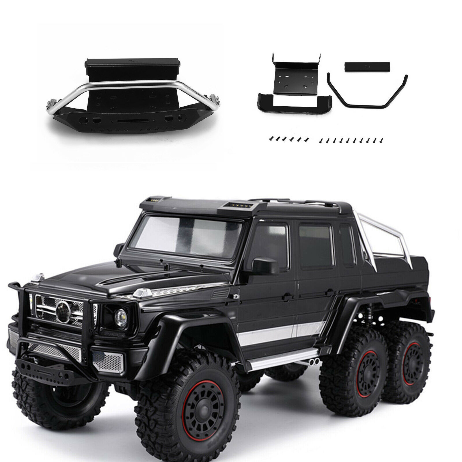 

RBR/C Upgraded Metal Front Lower Bumper Protector for 1/10 TRX4 TRX6 Mercedes G63 G500 6X6 DIY RC Cars Vehicles Models P