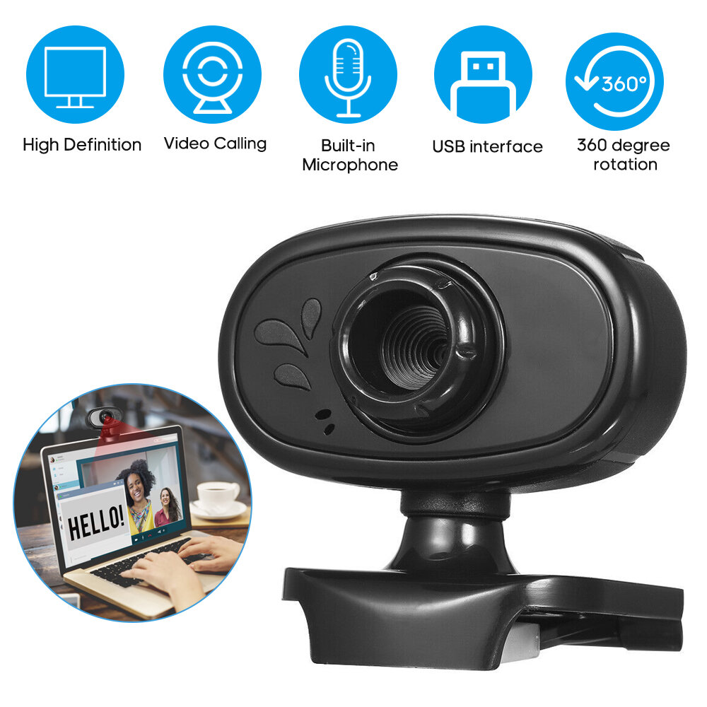 Bakeey Draaibaar HD 480P USB-webcam Handmatige scherpstelling Ingebouwde microfoon Slimme webcam You