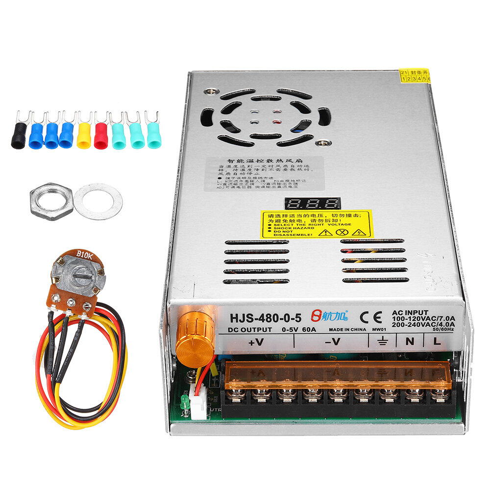 480W Digital Display Switching Power Supply Adjustable Voltage 110/220V AC to 5V 12V 24V 36V 48V 60V 80V 120V 160V 220V