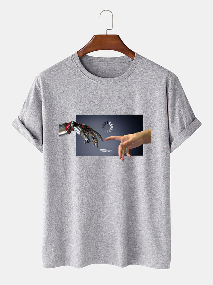 Casual T-shirt met ronde hals en grafische print voor heren