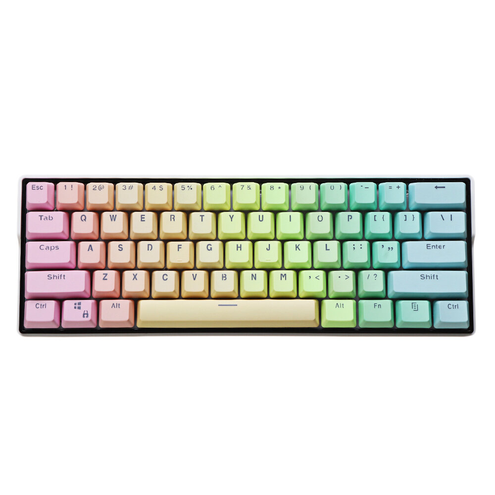 104 toetsen Rainbow Color Keycap Set OEM-profiel PBT-sublimatie Transparante keycaps voor mechanisch