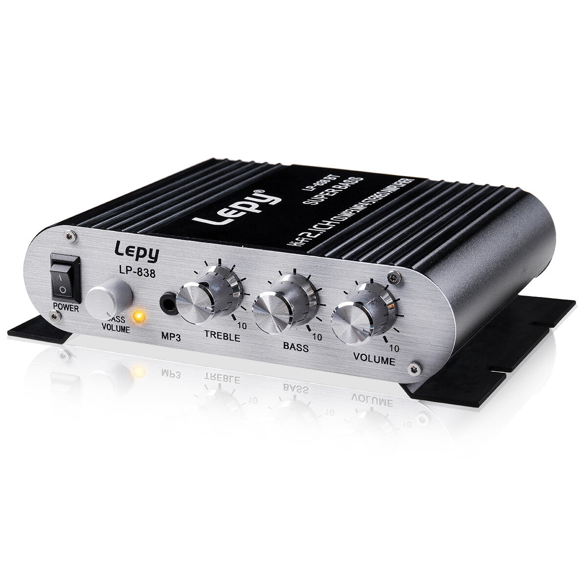 838BT 300W HIFI Amplifier 2.1 Channel bluetooth 5.0 Amplifier Super Bass DC 12V Large Capatity Filte