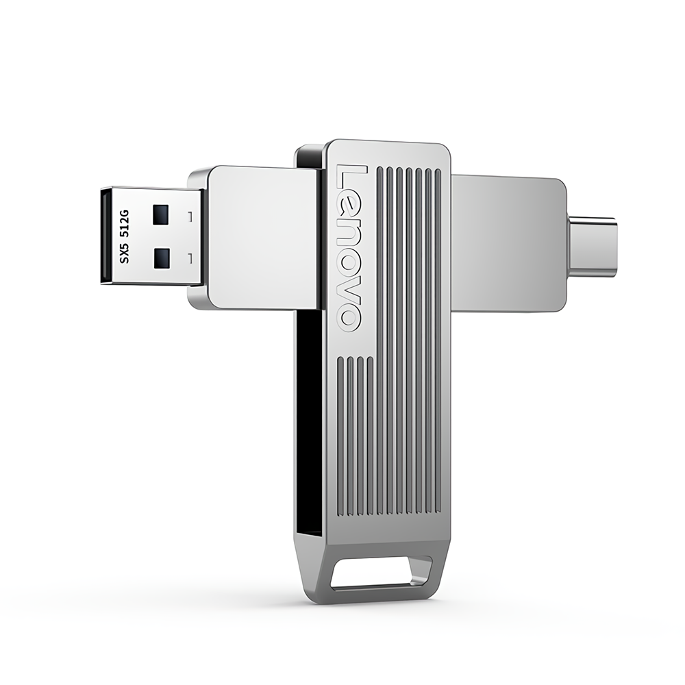 

Lenovo SX5 Pro 512GB Type-C & USB3.2 Solid State Flash Drive Dual Interface 360° Rotation Zinc Alloy USB Disk Portable T