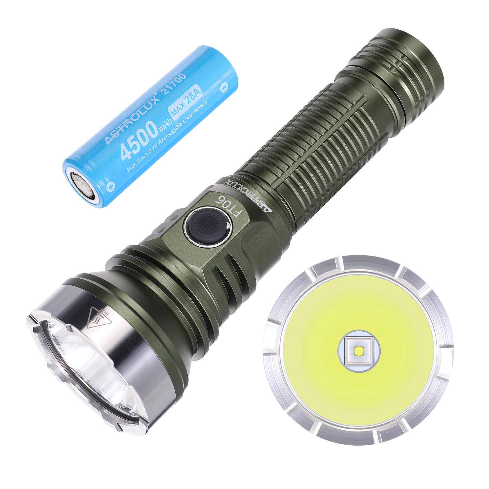 Astrolux® FT06 2850LM 1019M High Lumen Long Range LED Flashlight with 4500mAh Powerful 21700 Battery Stepless Dimming St
