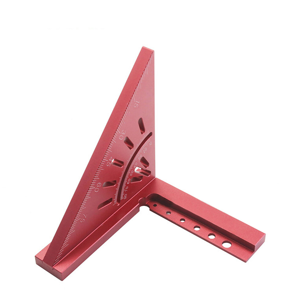 Aluminum Alloy Carpenter Square Woodworking Right Angle Ruler 45 90 Degree High Precision 0.1 Measurement Multifunction