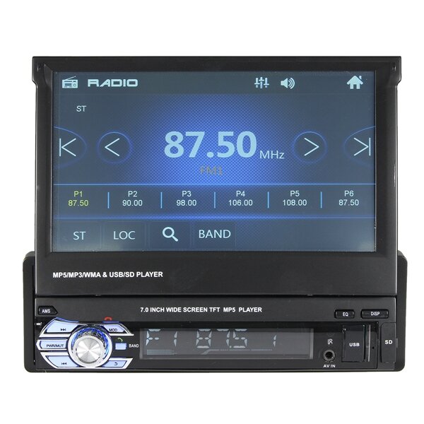 7 Inch 1 Din Car Stereo Radio Auto Mp5 Mp4 Mp3 Dvd Player
