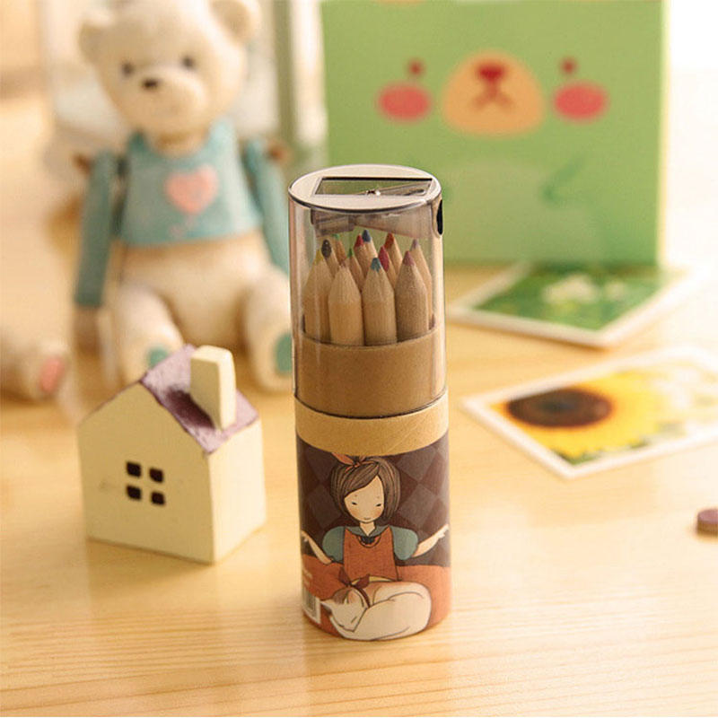

1 Set Lovely Kawaii Cartoon Little Girl 12 Colors Artist Professional Fine Drawing Painting Sketching Writing Pencil CQ0