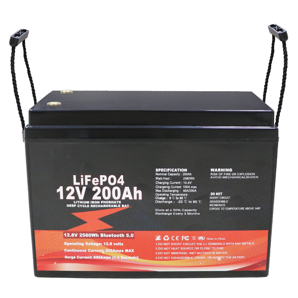 

[EU Direct] FUYUE 12V 200Ah LifePO4 Battery Pack 2560Wh Energy Storage Solar Battery Lithium Ion Battery for Camping Hou
