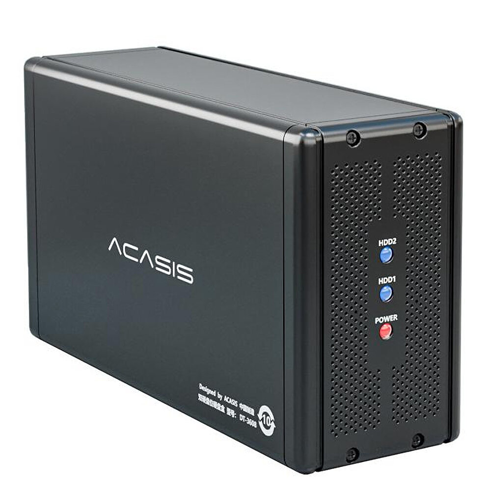 

ACASIS Dual Bay 2.5" 3.5" SATA to USB3.0 Hard Drive Docking Station Hard Disk Array Box RAID SSD HDD Box DT-3608