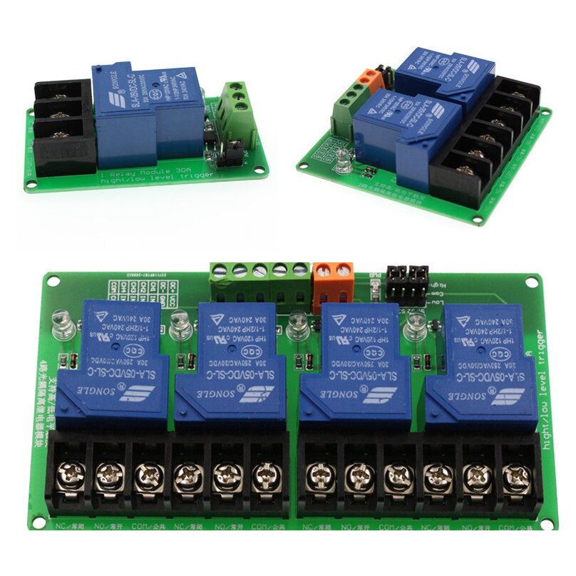 

12V 30A 1/2 /4 Channels Relay Module with Optocoupler Isolation High Current Support High and Low Level