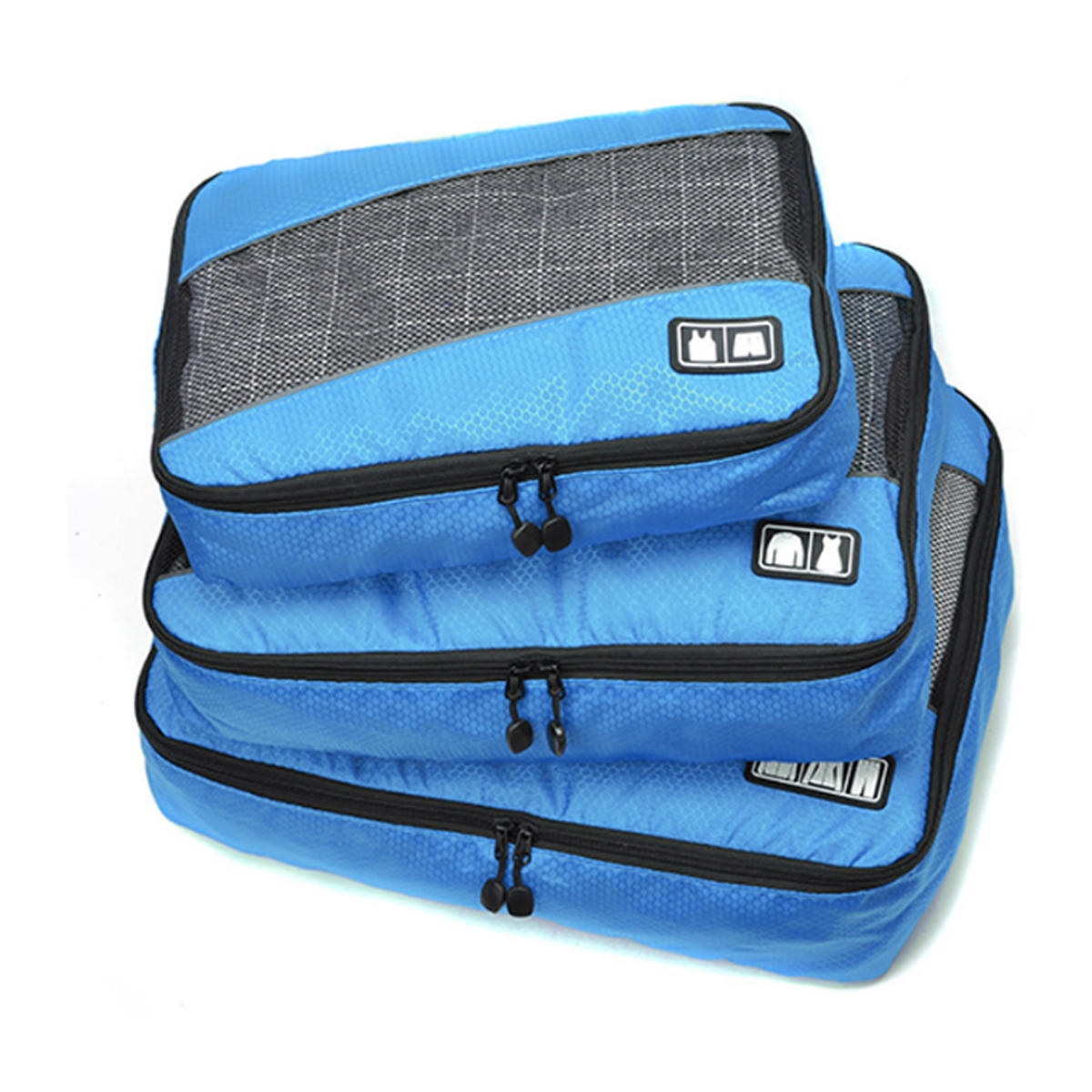 مجموعة من 3 حقائب تخزين مقاومة للماء لتخزين الملابس الداخلية والملابس ومنتجات العناية الشخصية أثناء السفر
