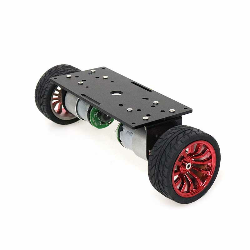 Self Balancing Trolley Chassis Smart Robot Car DIY Kit 65mm Plastic Wheel/Black Aluminum Panel/37-52