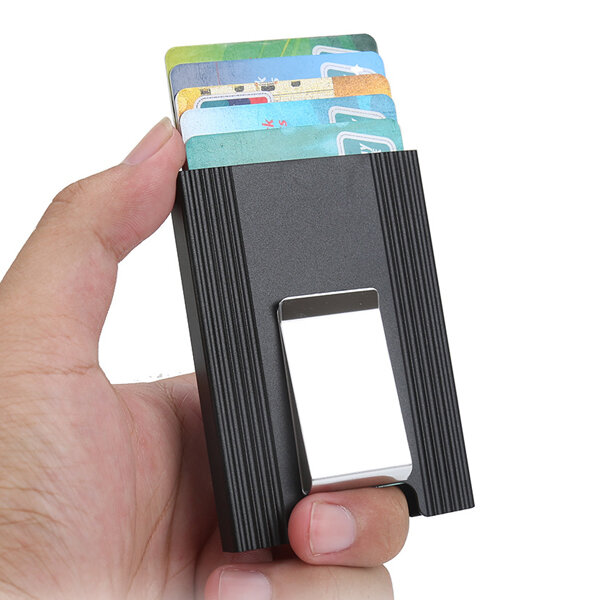IPRee® Aluminum Alloy Card Holder Credit Card Case ID Card Box Metal Wallet Men Clip Business Travel