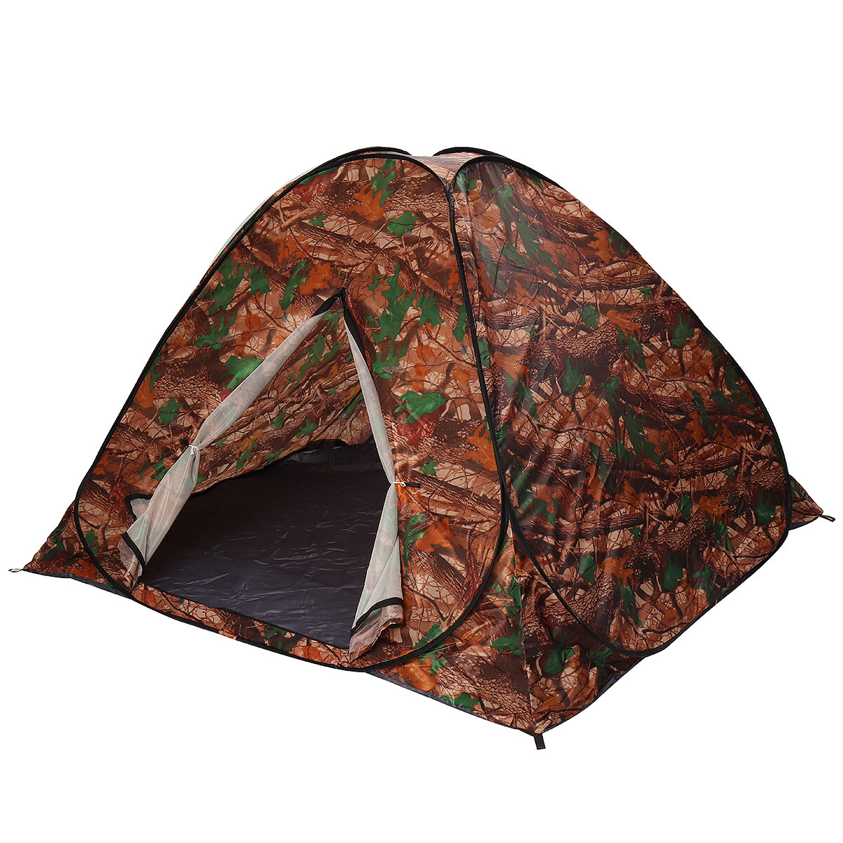 Automatisches Campingzelt für 3-4 Personen Sofortige schnelle Öffnung Anti-UV mit silberbeschichtetem Vordachzelt Outdoor-Blatt-Tarnungsversion