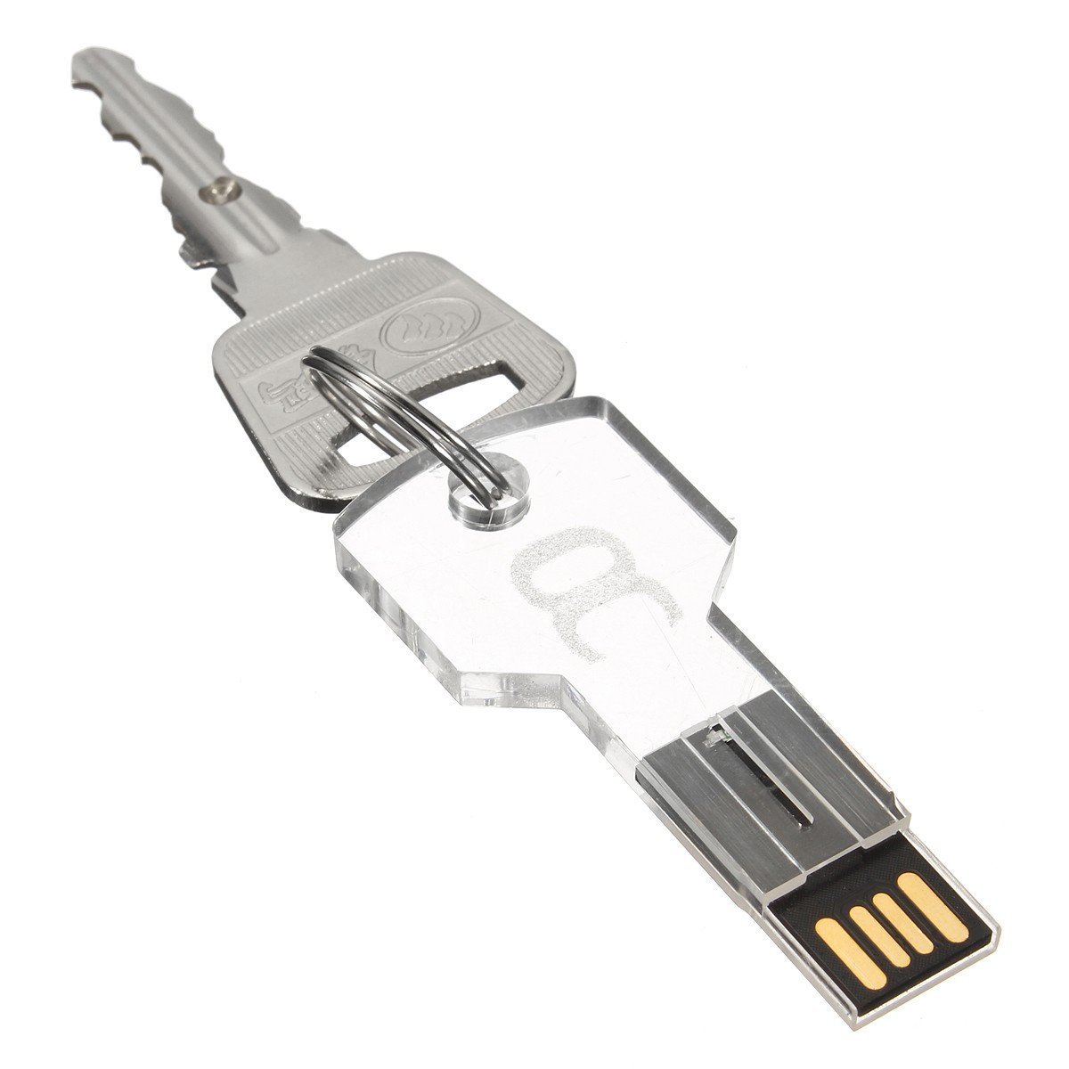 Onchoice USB 2.0Flashドライブ透明防水アクリルキー形状Uディスクペンドライブ