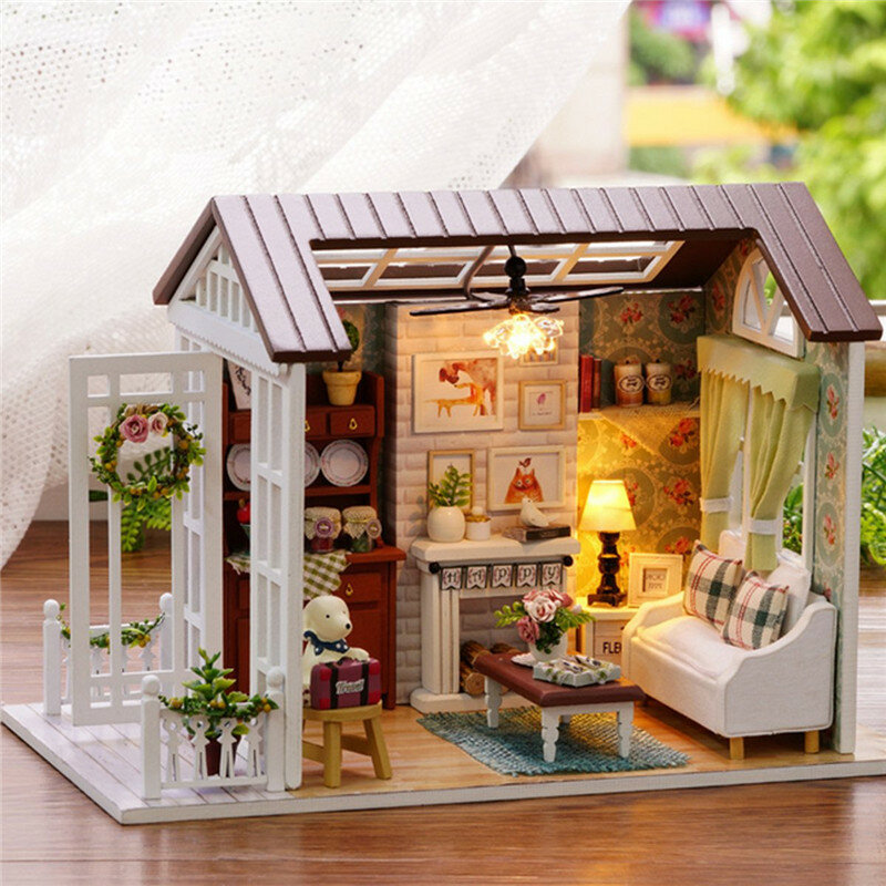 Cuteroom Forest Times Kits Wood Dollhouse Miniature DIY House Handicraft Toy Idea Gift Happy times