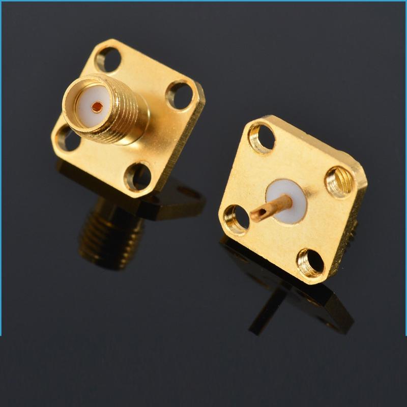 SMA-KFD 5mm Flange Connector SMA Female 4 Hole Square Plate Straight For Coaxial Cable RC Drone