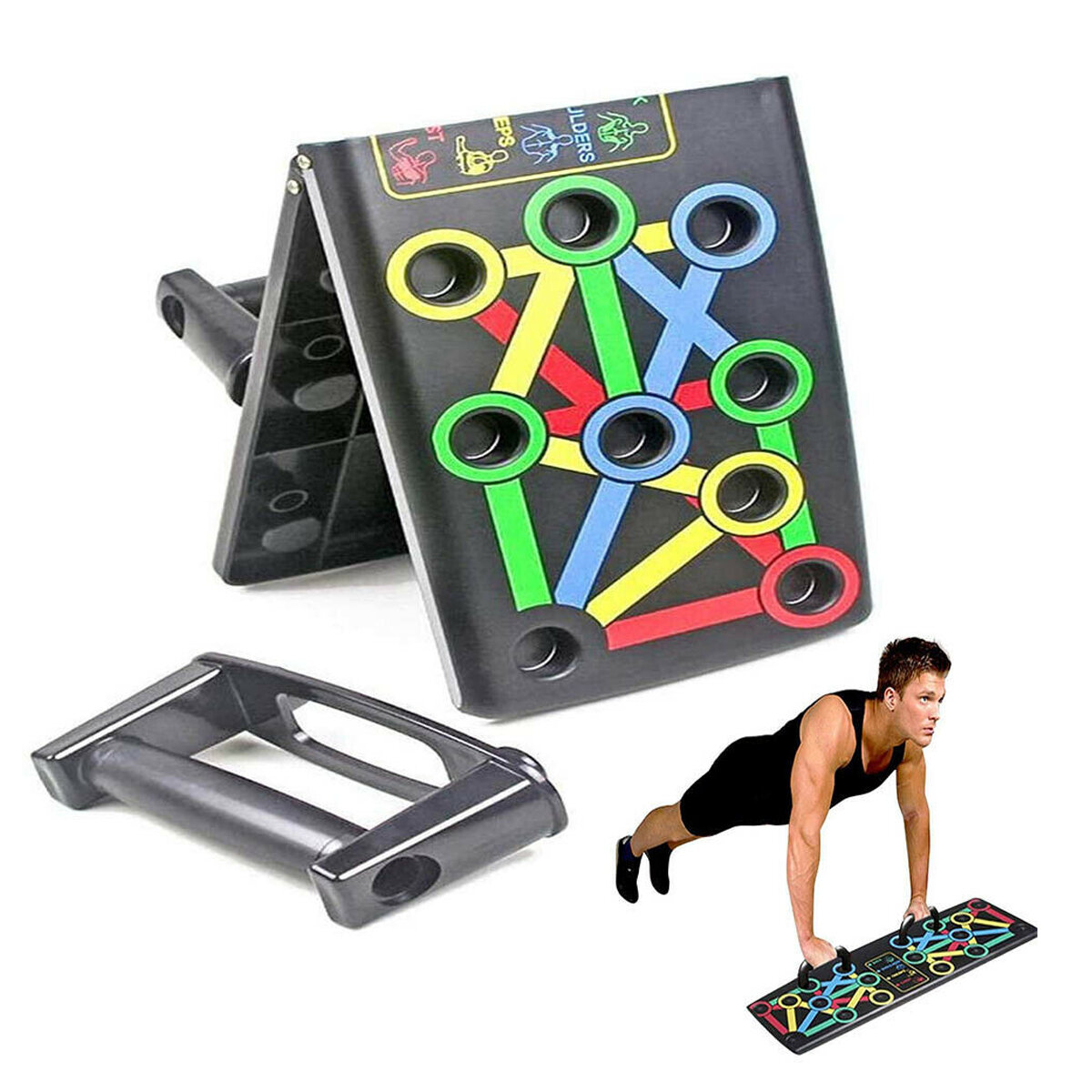 Push Up Rack Board Fitness Workout Train Gym Muscle Exercise Stands 9 in 1 UK