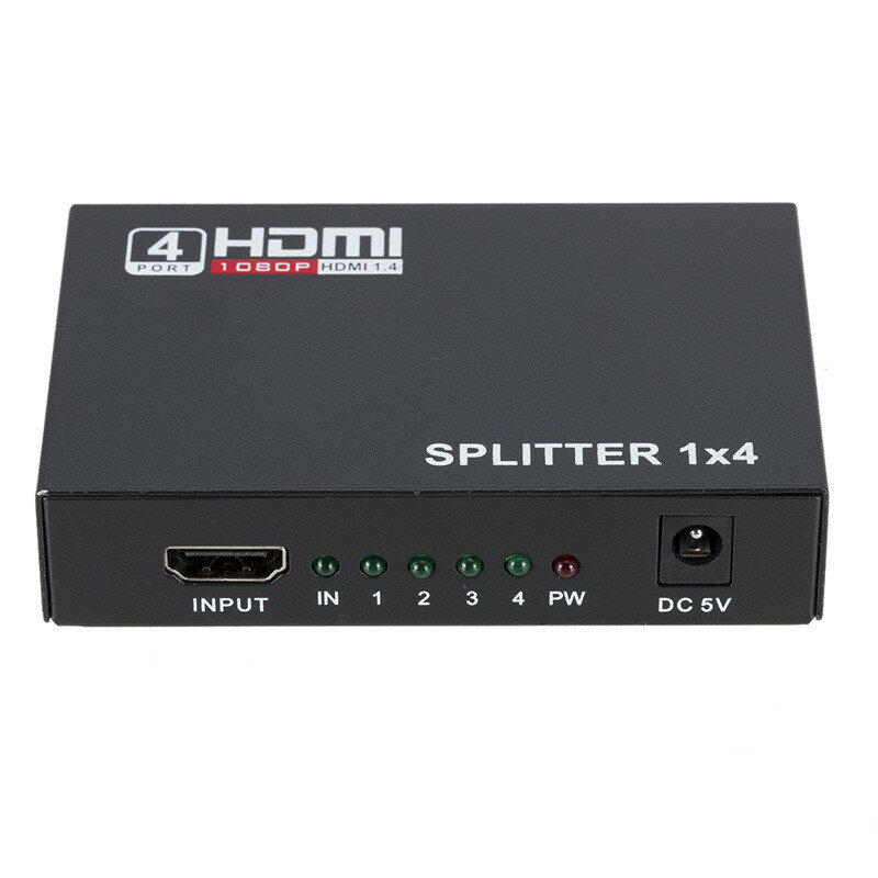 1080P HD 1 In 4 Out HDMI Splitter V1.4 HDMI Video Splitter One Input Four Output Converter HDMI Adapter for PC TV BOX IP