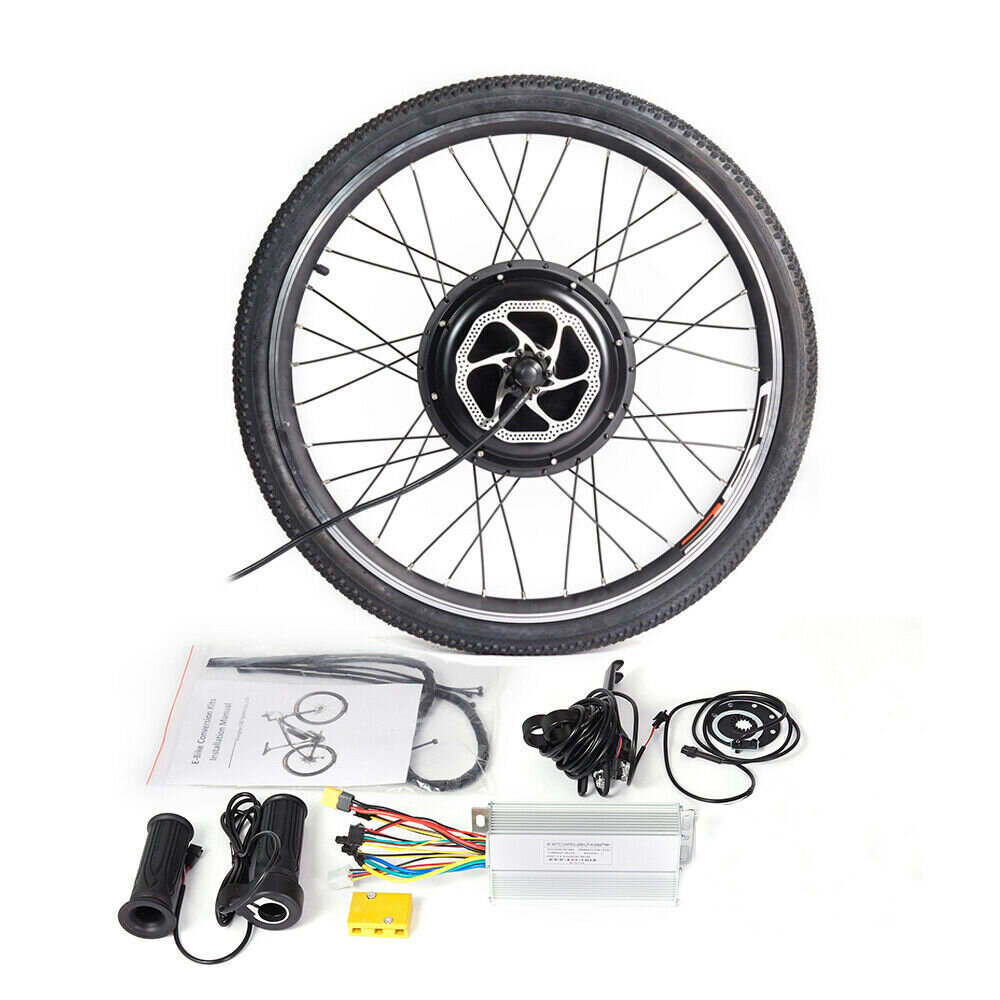 

26inch 48V 1500W E-bike Accessories Set Front Wheels Motor Tire Disc Brake Power Cut-off Brake Lever Storage Bag Twist T
