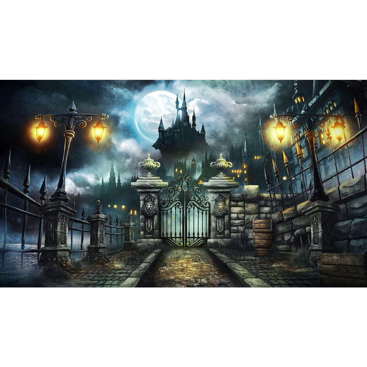 7x5FT Halloween Horror Castle Theme Photography Backdrop Studio Prop Background