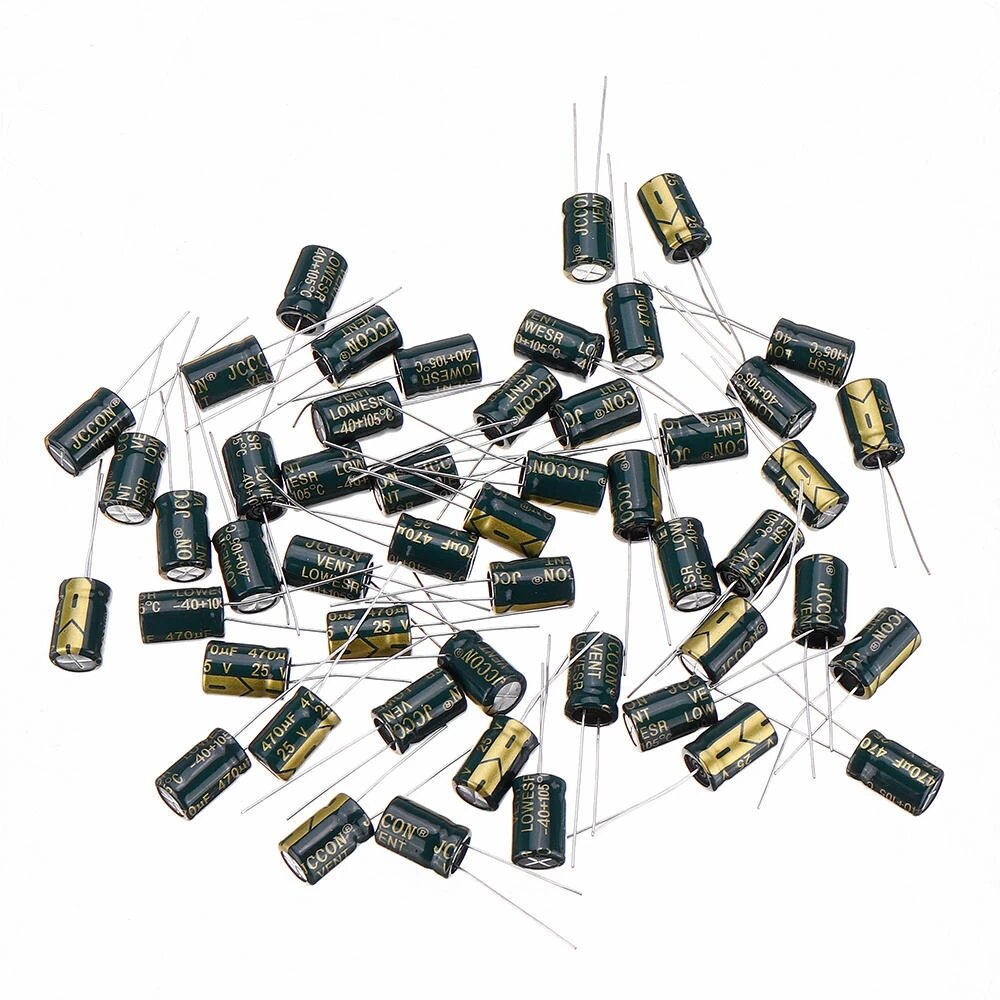 250Pcs 25V 470UF 8 x12MM High Frequency Low ESR Radial Electrolytic Capacitor