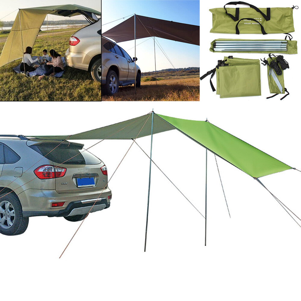 Tenda de telhado de tecido Oxford 210D com toldo lateral para carro à prova d'água à prova d'água para solário para acampamento ao ar livre