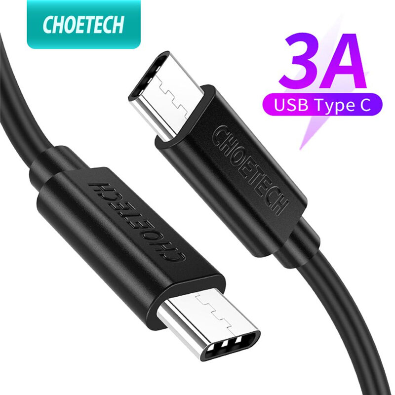 

CHOETECH Dual-head USB Type-C Data Cable 3A Fast Charging Line For Huawei P30 P40 Pro MI10 Note 9S