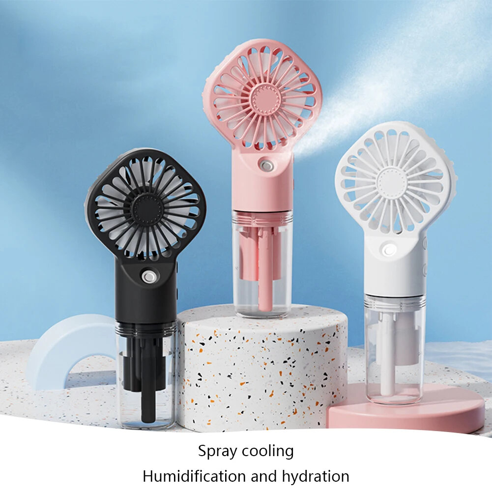 Mini Air Conditioner USB Rechargeable with Nanotechnology Cooling Mist Powerful Motor 4-Speed Wind Adjustable Efficient