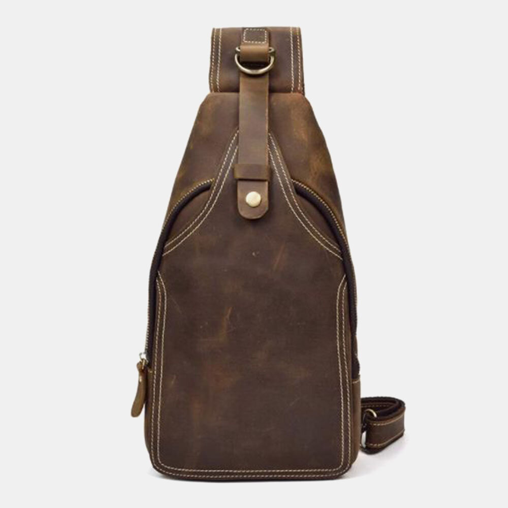 

Ekphero Men PU Leather Large Capacity Vintage Anti-theft Crossbody Bag Chest Bag Sling Bag
