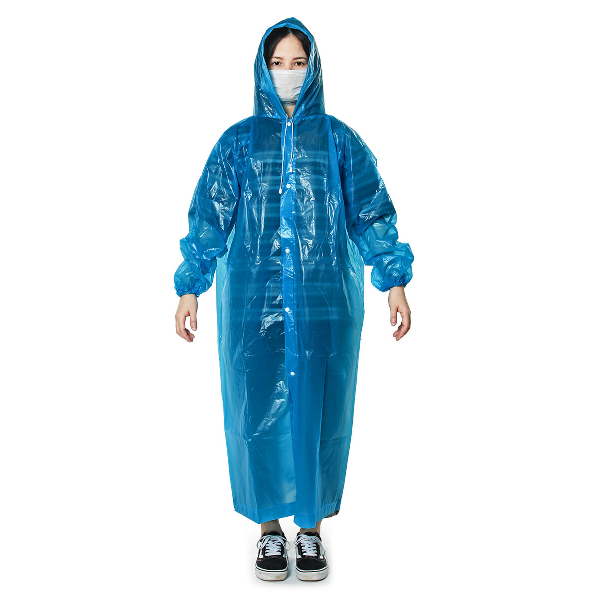 Adult Waterproof Jacket Raincoat Rain Coat Hooded Poncho Camping Hiking Rainwear