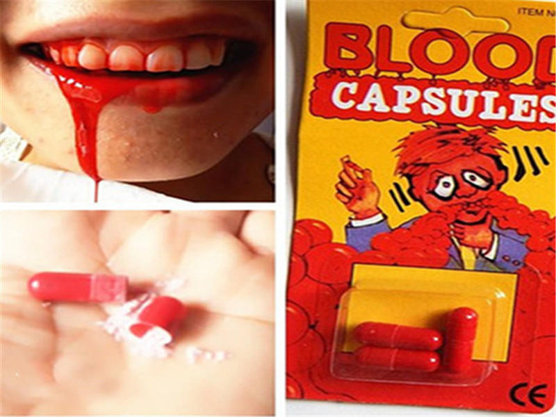 Image of Realistic Blood Capsules Toys Magic Tricks Halloween Horrific Prop Gadget Fun For Friends Family