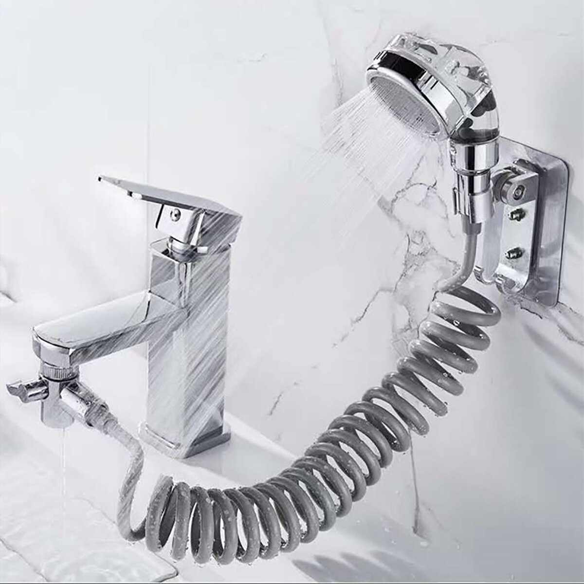 

Washbasin Faucet External Shower Bathroom Washbasin Extended Shampoo Handheld Small Nozzle Set