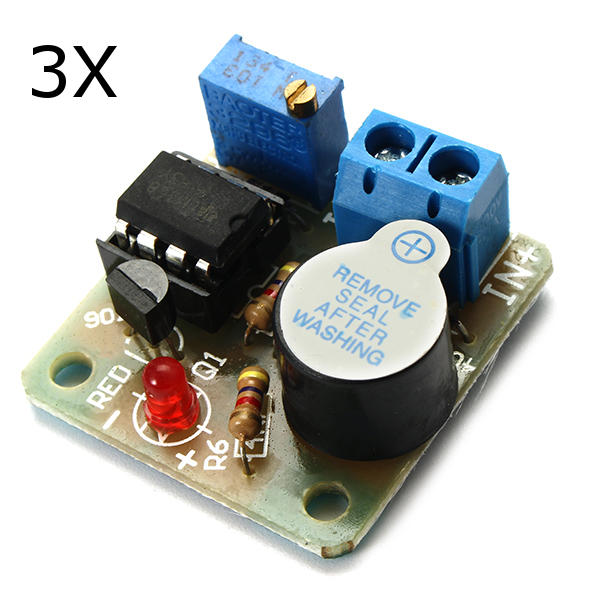 3Pcs 9V 12V Battery Sound and Light Alarm Protection Module Against Over-discharge Board