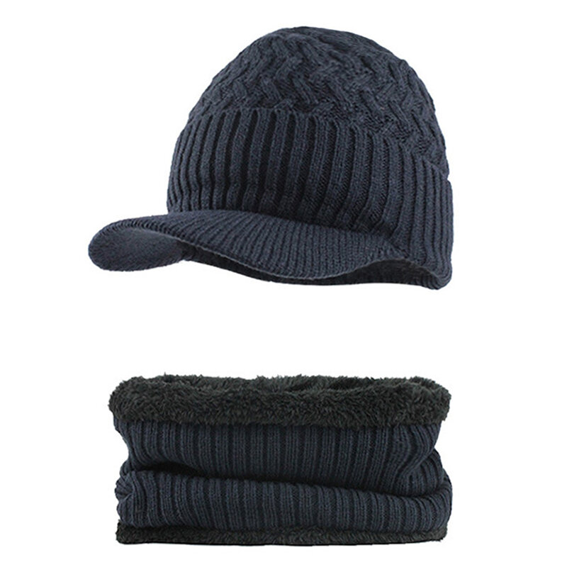

Outdoor Plus Velvet Knit Hat Scarf Set Spot Outdoor Winter Warm Ski Turtleneck Beanie Cap Earmuffs