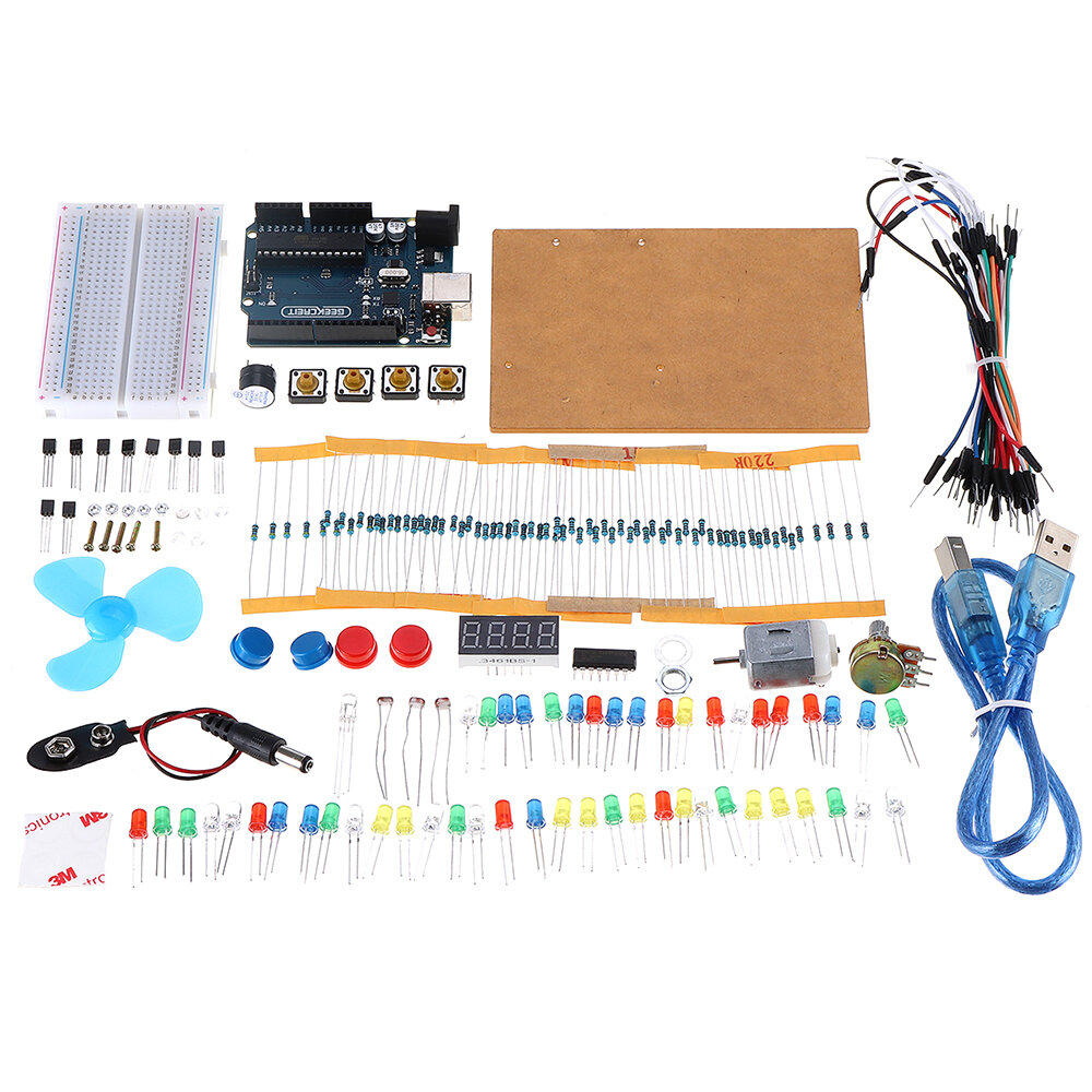 

KW-AR-Mini Kit with 17 Classes UNO R3 DC Motor Breadboard LED Components Set Geekcreit for Arduino - products that work