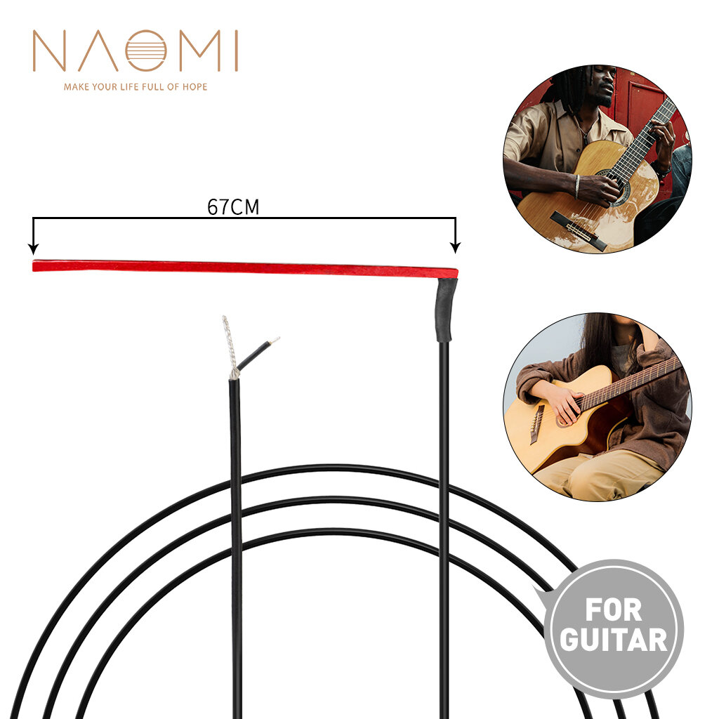 

NAOMI 10pcs Ultrathin Red Guitar Soft Piezo Under-Saddle Passive Piezo Film Pickup Without Plug For Acoustic /Classical