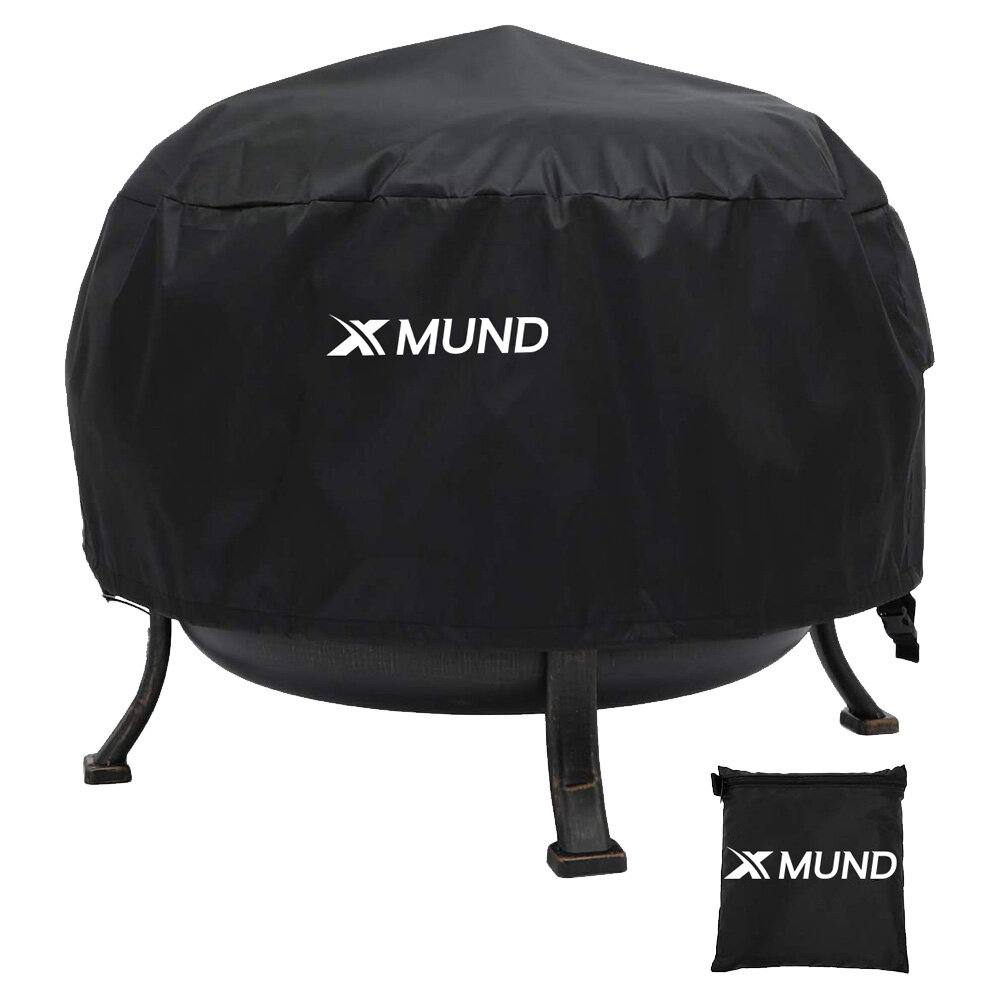 Xmund 26inch Fire Pit Cover Round BBQ Cooking Protector Αδιάβροχο Anti-Dust Shelter για υπαίθρια κατασκήνωση πικ-νικ