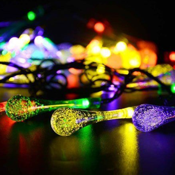 30 LED-batterij aangedreven regendruppel feeënlicht Buiten Xmas Bruiloft Tuinfeest Decoratie