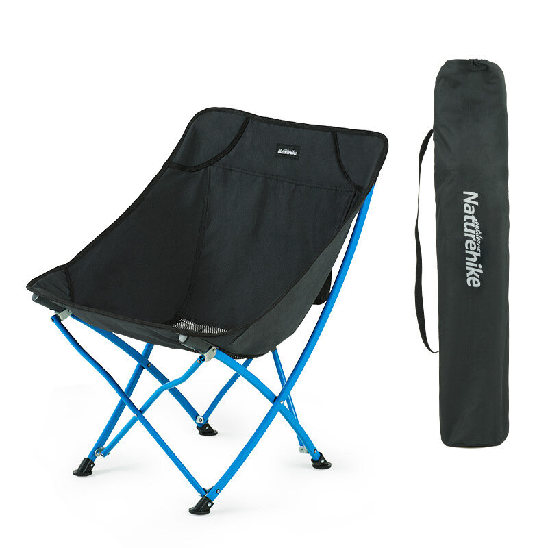 Naturehike Krzesło kempingowe składane z oparciem, ultralekkie składane krzesło na zewnątrz, takie jak plaża, wędrówka, wędkowanie, wytrzymuje do 120 kg.
