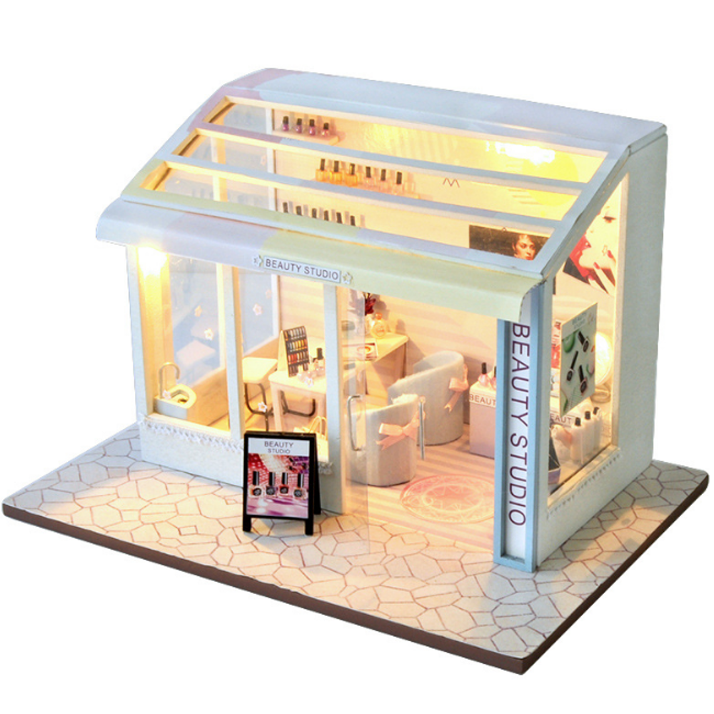 TIANYU DIY Doll House TD36 Manicure Store Creative Modern Shop Handmade Doll House With Furniture