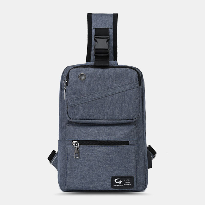 

Men Large Capacity USB Chargeable Hole Headphone Hole Waterproof Chest Bags Shoulder Bag Crossbody Bags
