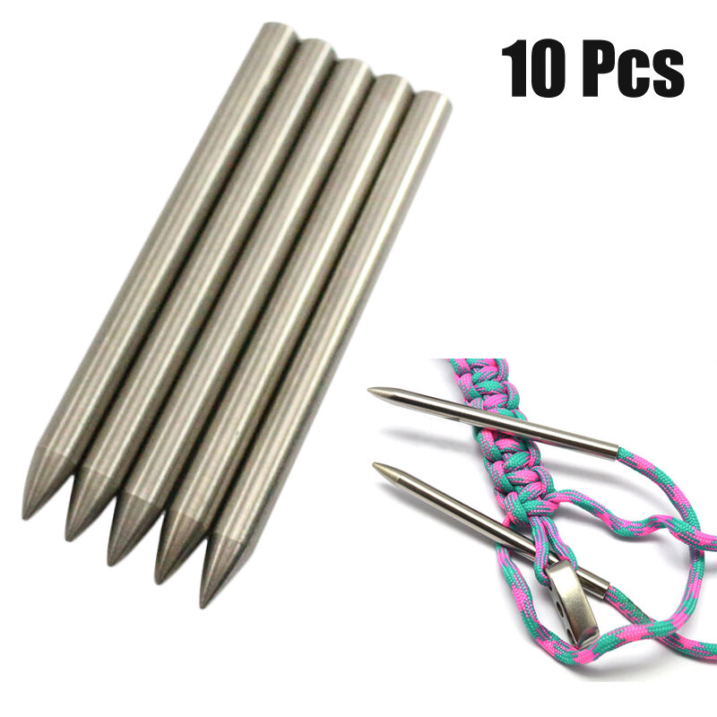 10 agulhas de aço inoxidável de 6 mm para trançar e tecer cordões e cordas de Paracord 550
