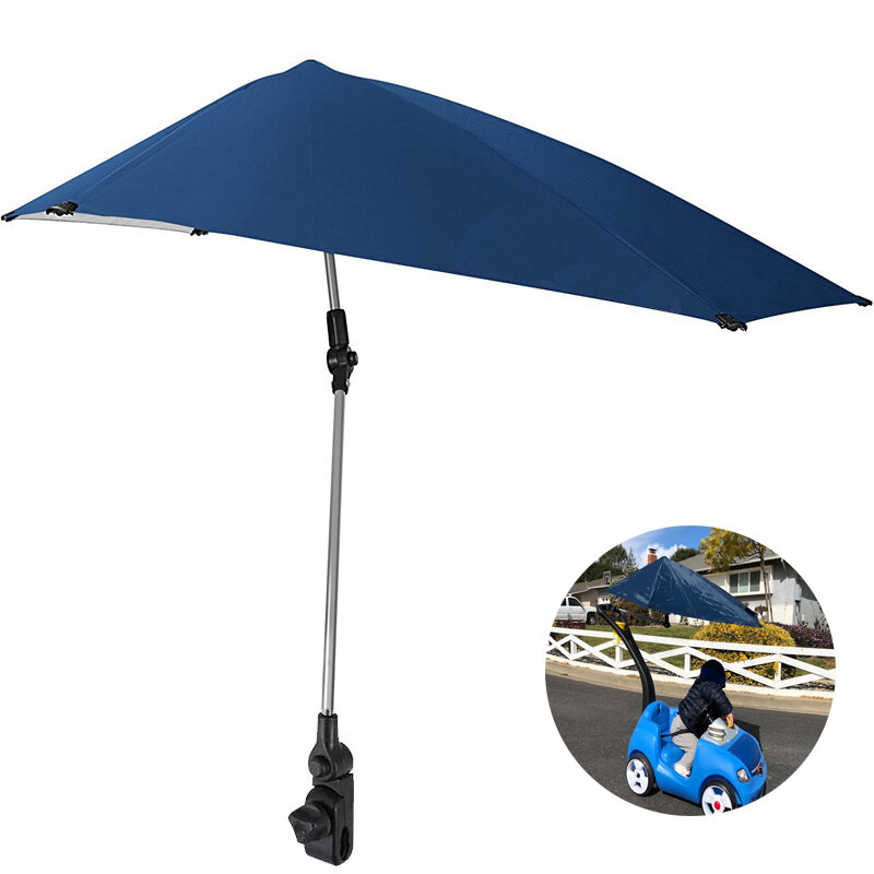 Sport-Brella SPF 50+ Umbrella Adjustable Rotation Recliner Chair Clamp Folding Umbrella Rain Canopy Umbrella for Outdoor Camping Travel Beach